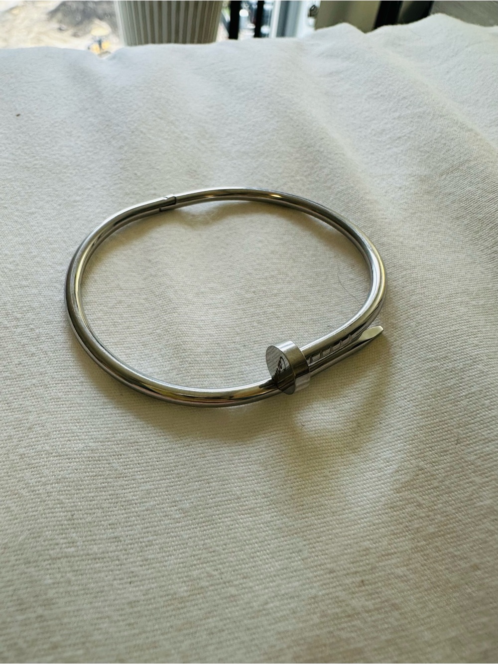 Stainless steel nail bangle. Small